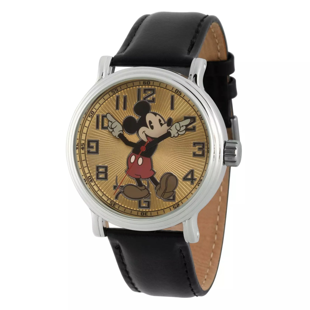 [467307334755] Black Leather Vintage Mickey's Watch – Adults